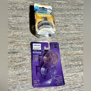 New 2-set of Philips Avent Soothie pacifiers & Dr Brown’s nipple